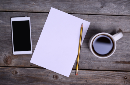 empty paper and business things on table