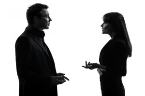 business  couple woman man silhouette